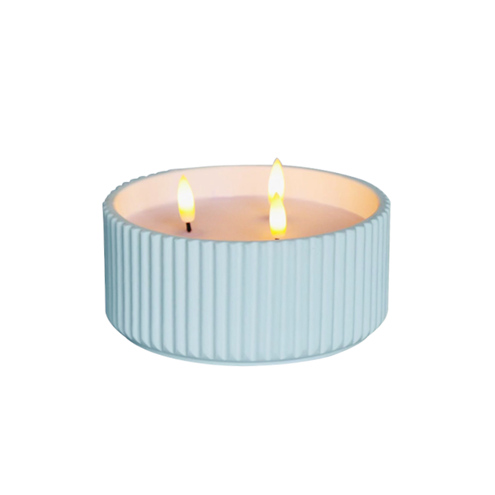 LED cement 3D Wick Candle med hård stribeoverflade