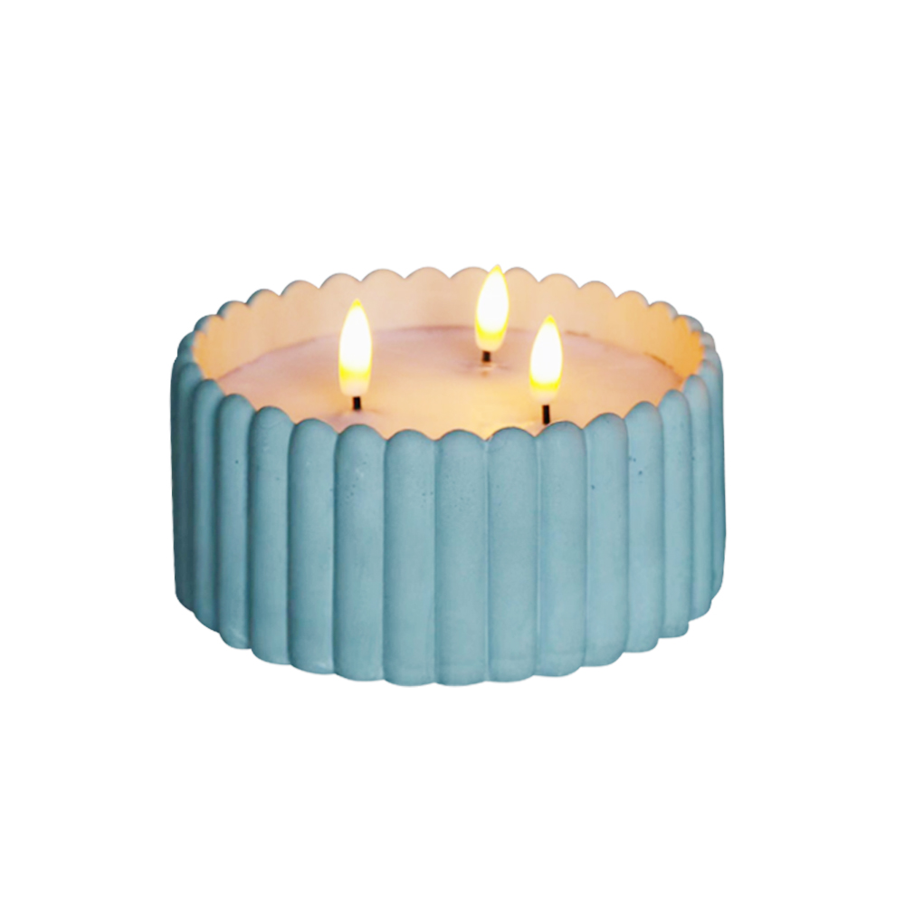 LED batteridrevet boligdekoration cement 3d wick stearinlys