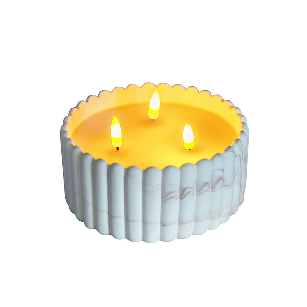 LED batteridrevet boligdekoration cement 3d wick stearinlys