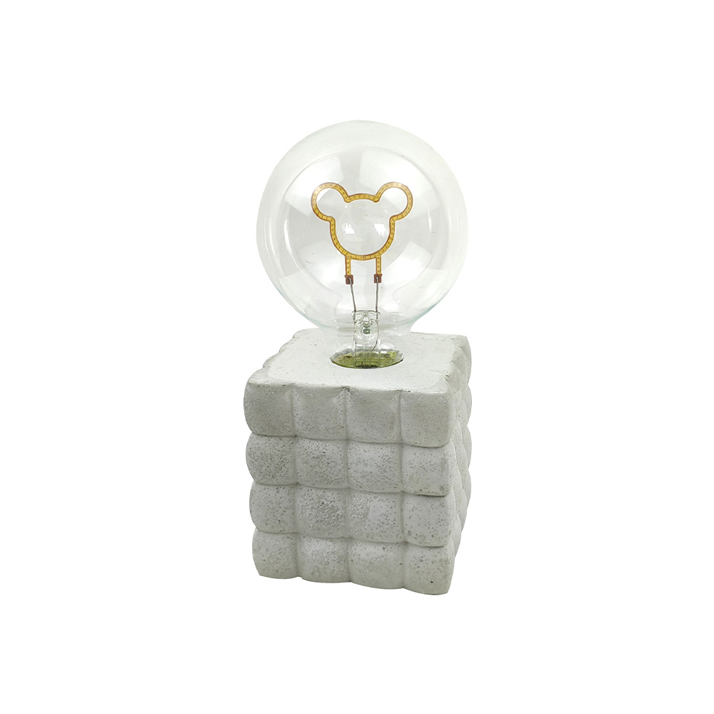 Cement tekstureret frostet LED -skrivebordslampe