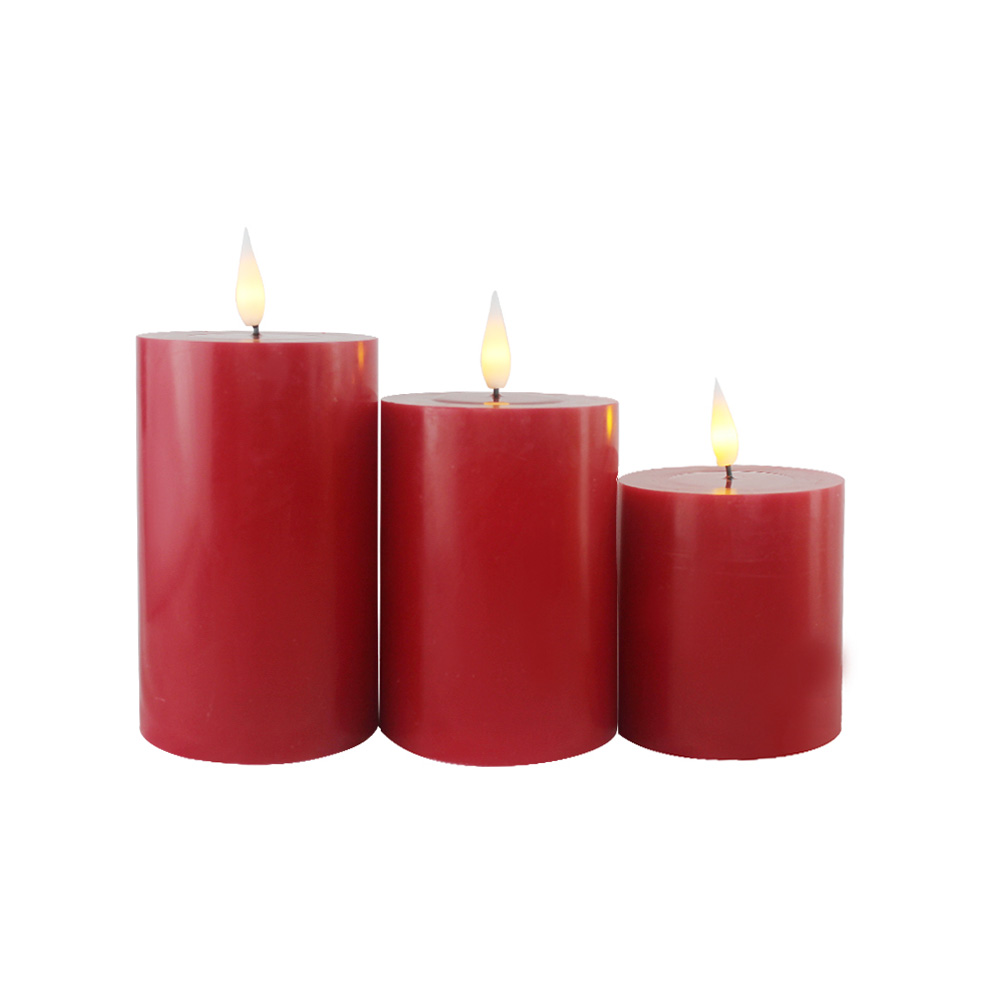 Ivory White 3D Wick førte flameløst lys